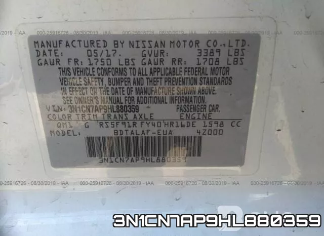 3N1CN7AP9HL880359 фото 10