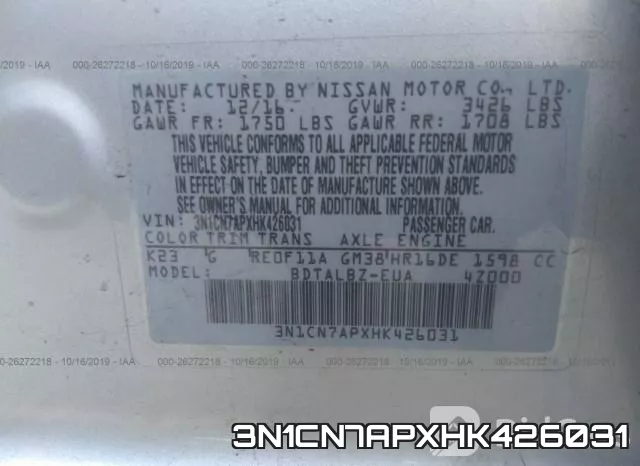 3N1CN7APXHK426031 фото 10