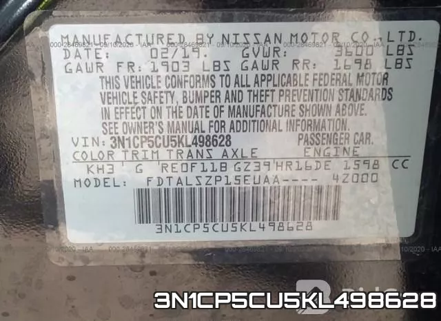 3N1CP5CU5KL498628 фото 10