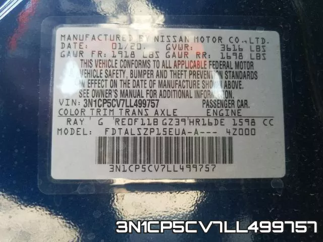 3N1CP5CV7LL499757 фото 2