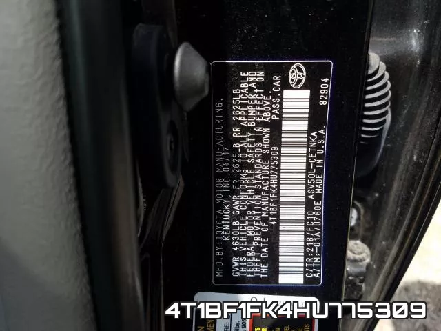 4T1BF1FK4HU775309 фото 2