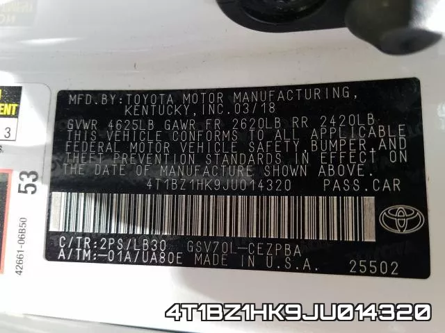 4T1BZ1HK9JU014320 фото 2