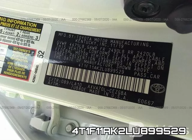 4T1F11AK2LU899529 фото 10