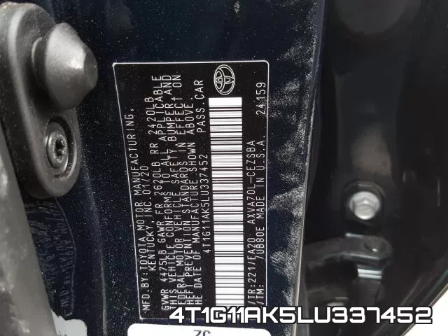 4T1G11AK5LU337452 фото 2