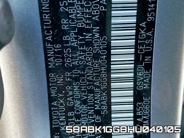 58ABK1GG8HU040105 фото 2