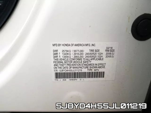 5J8YD4H55JL011219 фото 2