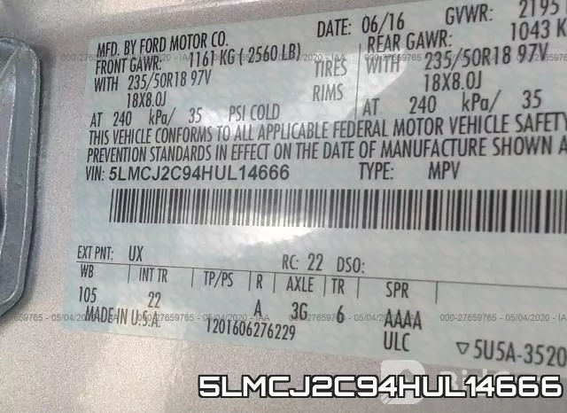5LMCJ2C94HUL14666 фото 10