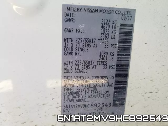 5N1AT2MV9HC892543 фото 2