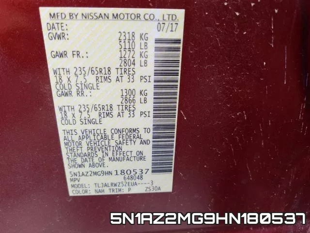 5N1AZ2MG9HN180537 фото 2