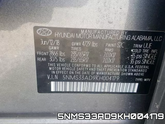 5NMS33AD9KH004179 фото 2