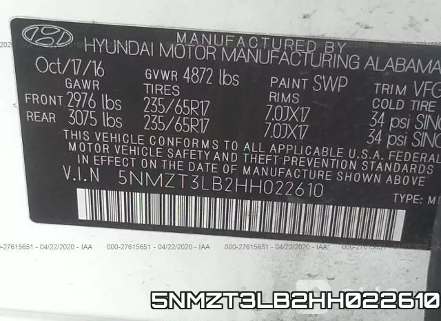 5NMZT3LB2HH022610 фото 10