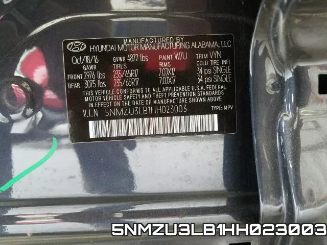 5NMZU3LB1HH023003 фото 2