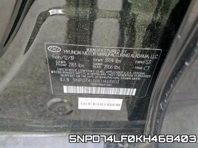 5NPD74LF0KH468403 фото 2