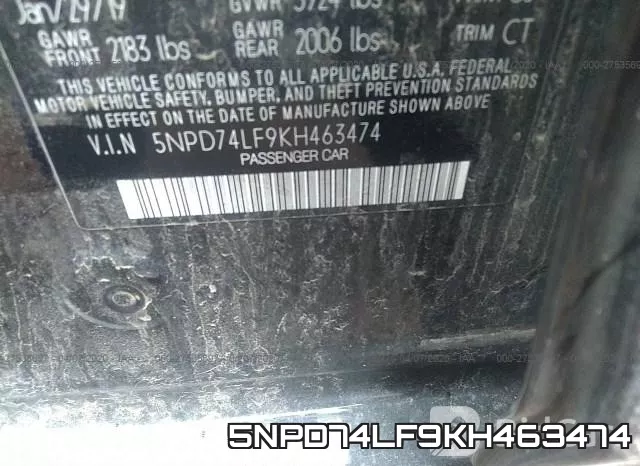 5NPD74LF9KH463474 фото 10
