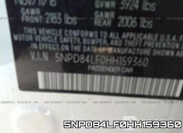 5NPD84LF0HH159360 фото 10