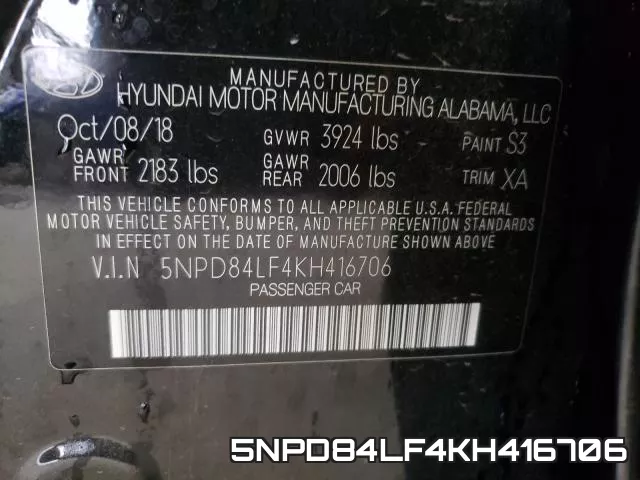 5NPD84LF4KH416706 фото 2