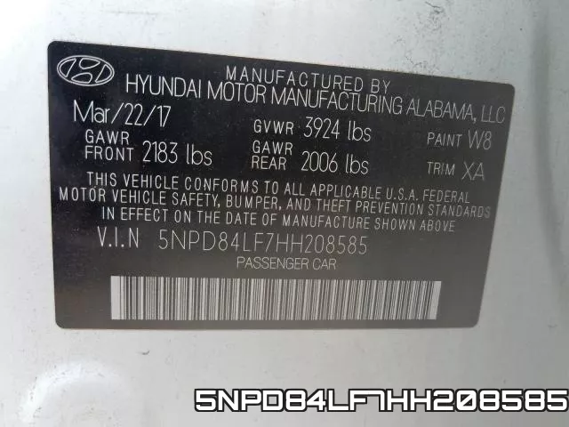5NPD84LF7HH208585 фото 2
