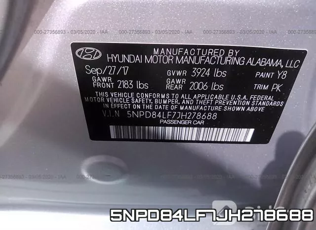 5NPD84LF7JH278688 фото 10