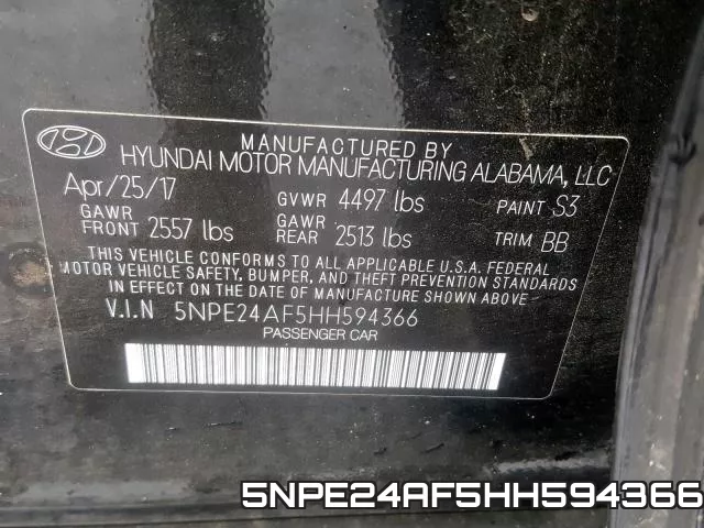 5NPE24AF5HH594366 фото 2