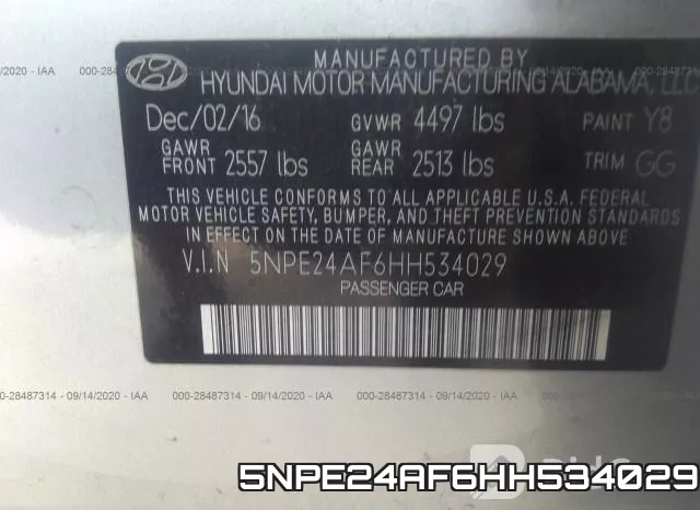 5NPE24AF6HH534029 фото 10