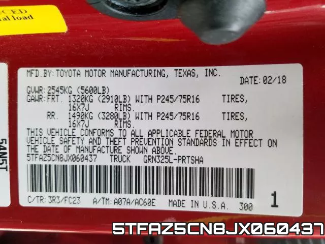 5TFAZ5CN8JX060437 фото 2