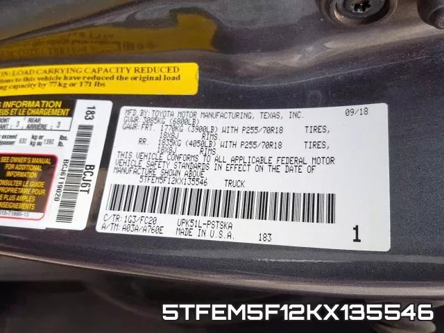 5TFEM5F12KX135546 фото 2