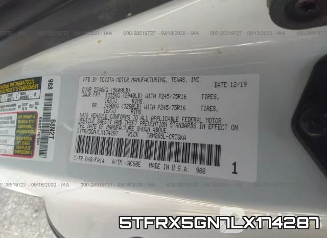 5TFRX5GN7LX174287 фото 9
