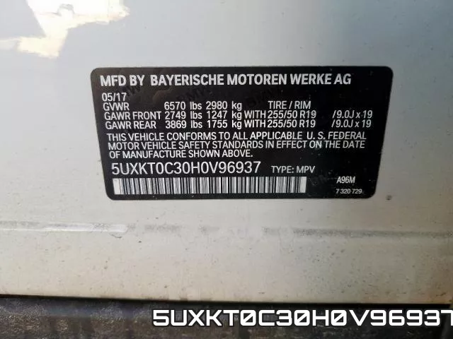 5UXKT0C30H0V96937 фото 2