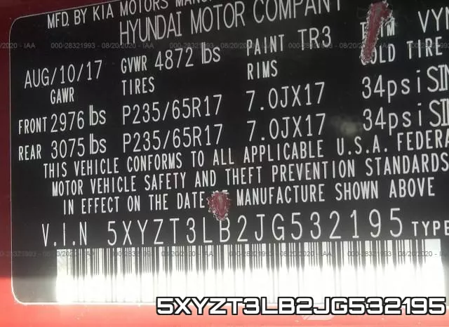 5XYZT3LB2JG532195 фото 10