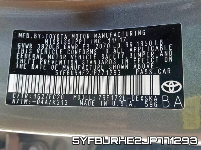 5YFBURHE2JP771293 фото 2
