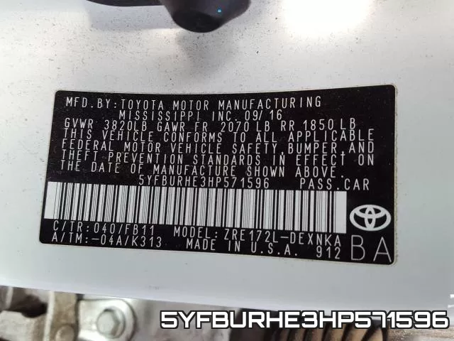 5YFBURHE3HP571596 фото 2