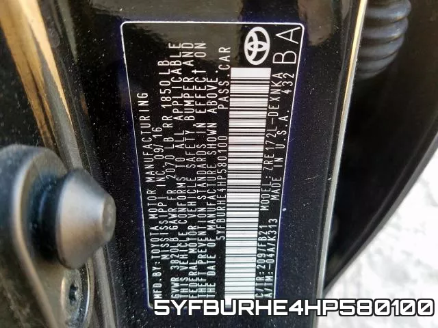 5YFBURHE4HP580100 фото 2