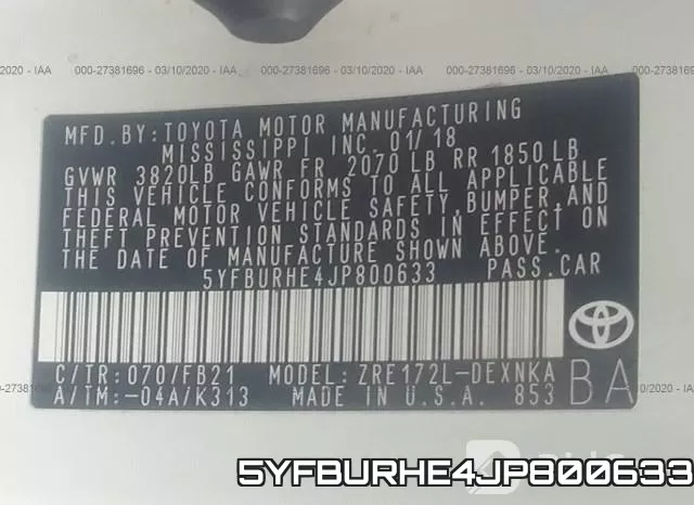 5YFBURHE4JP800633 фото 10