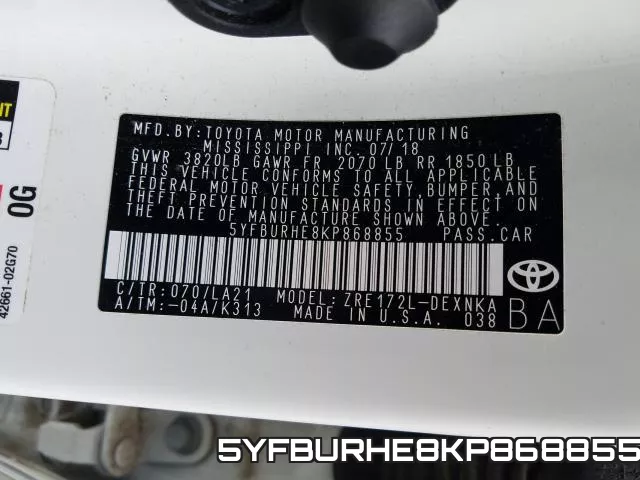 5YFBURHE8KP868855 фото 2