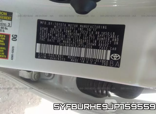 5YFBURHE9JP759559 фото 10