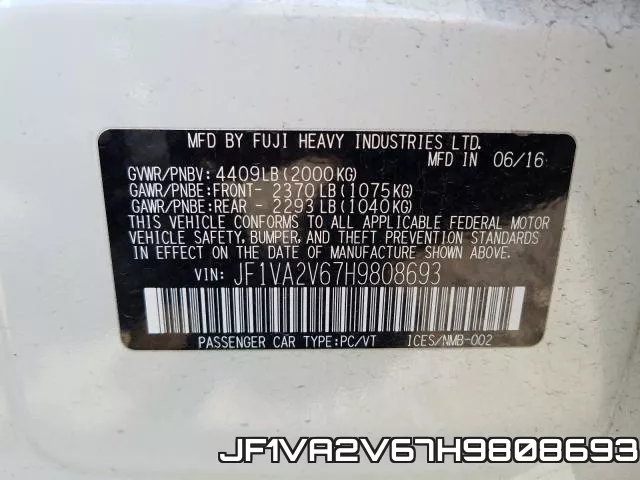 JF1VA2V67H9808693 фото 2