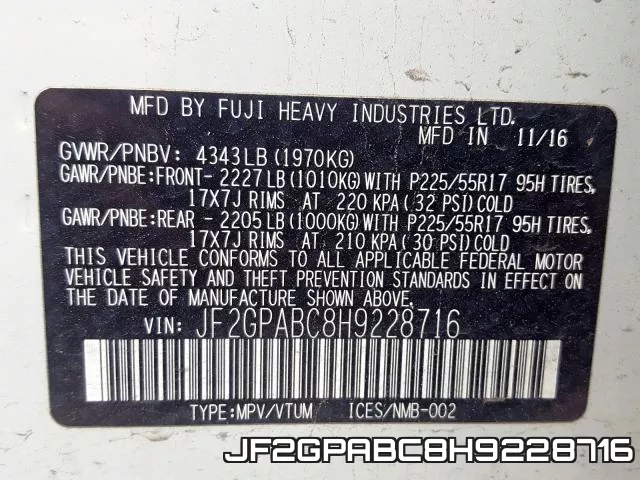 JF2GPABC8H9228716 фото 2