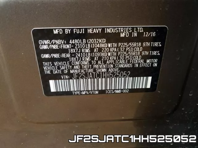 JF2SJATC1HH525052 фото 2