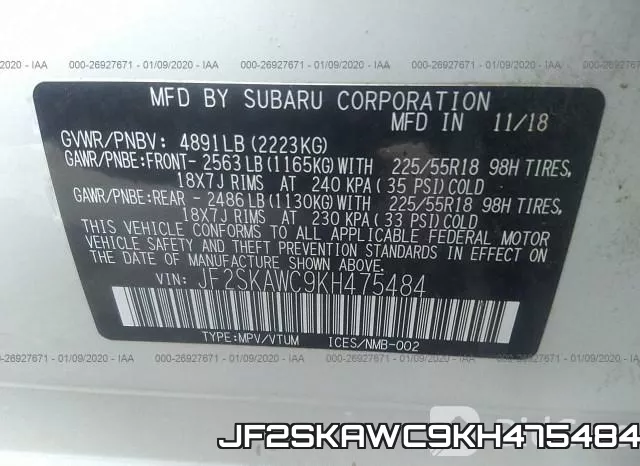 JF2SKAWC9KH475484 фото 10
