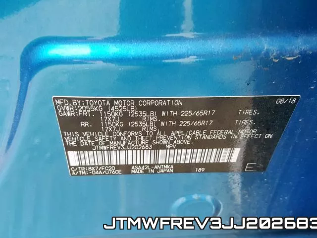JTMWFREV3JJ202683 фото 2