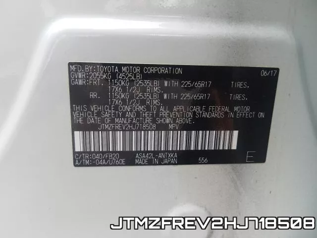 JTMZFREV2HJ718508 фото 2
