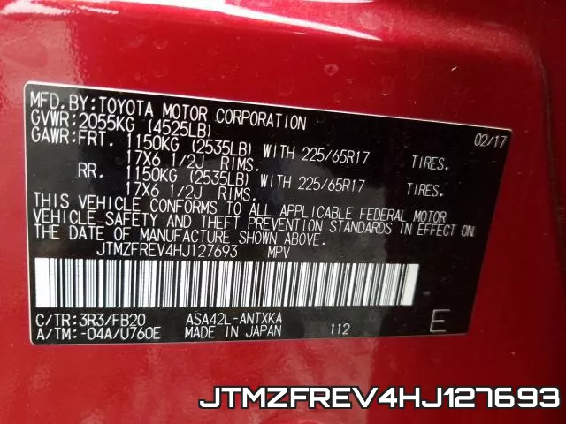 JTMZFREV4HJ127693 фото 2