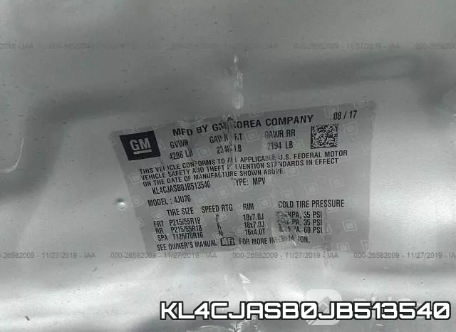 KL4CJASB0JB513540 фото 10