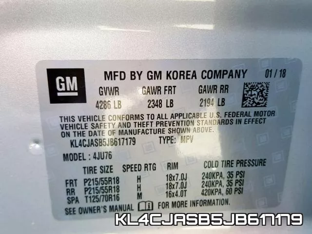KL4CJASB5JB617179 фото 2