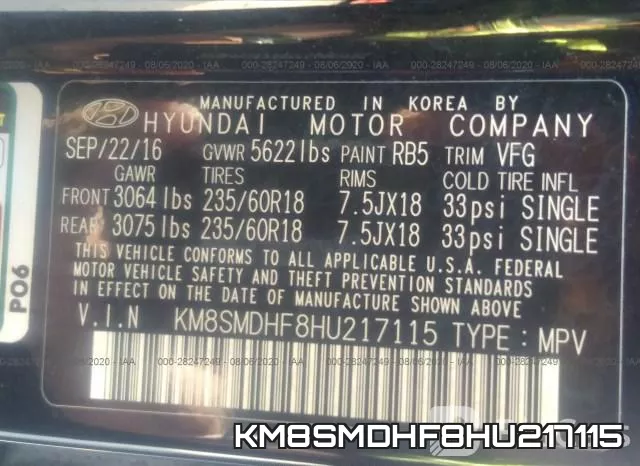 KM8SMDHF8HU217115 фото 10