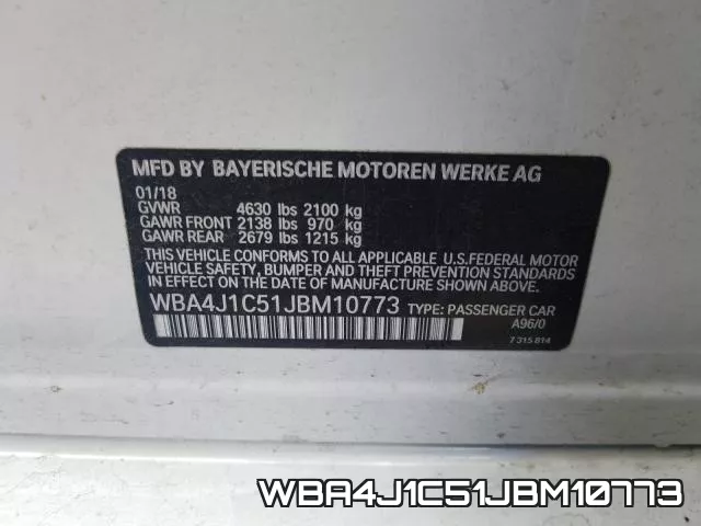 WBA4J1C51JBM10773 фото 2