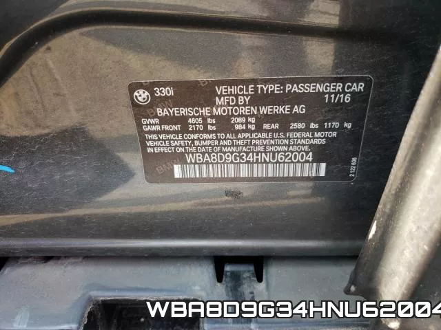 WBA8D9G34HNU62004 фото 2
