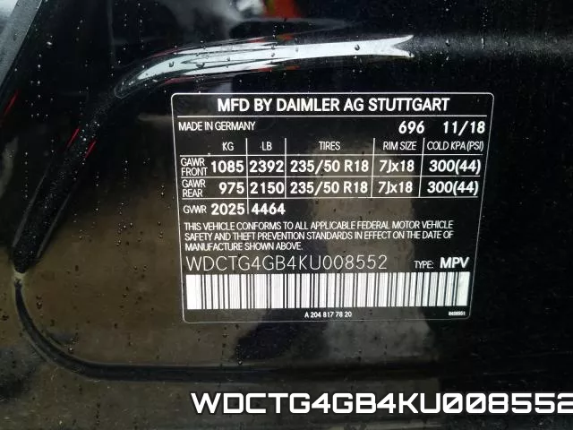 WDCTG4GB4KU008552 фото 2