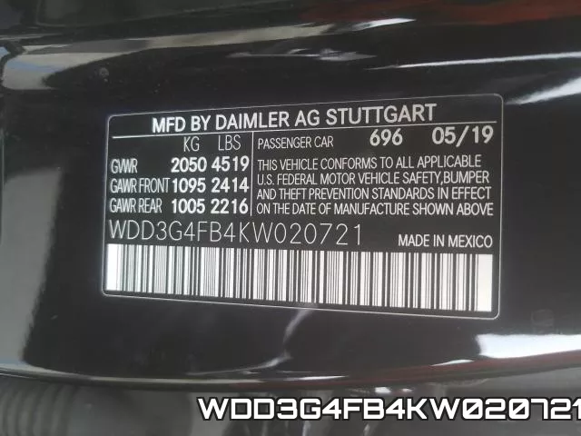 WDD3G4FB4KW020721 фото 2