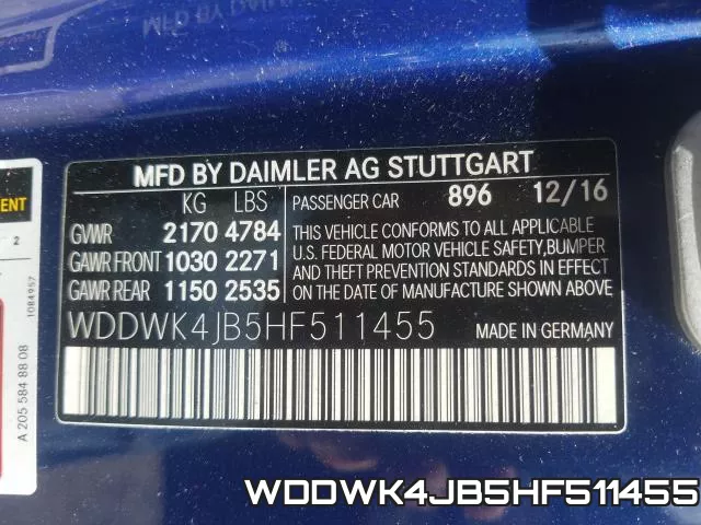 WDDWK4JB5HF511455 фото 2